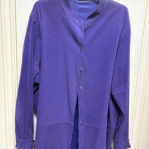 Notations brand Blazer Coat Women's Plus Size 24W Deep Purple Polyester/Spandex